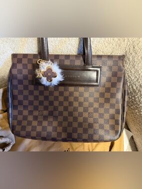 Louis Vuitton Damier Ebene Clifton Shoulder Bag with Red Interior